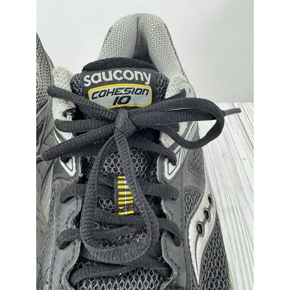 Saucony Cohesion Men's Sz 10 Running Shoes Black S25339-1 Mesh Lace-Up Sneakers - Picture 7 of 10